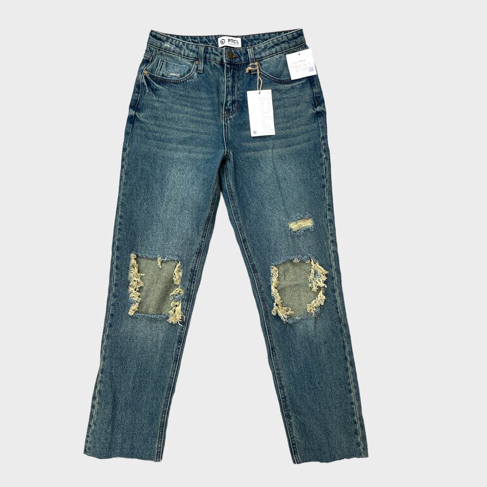 PTCL Jeans High Rise Distressed Straight Leg Size 28 NEW